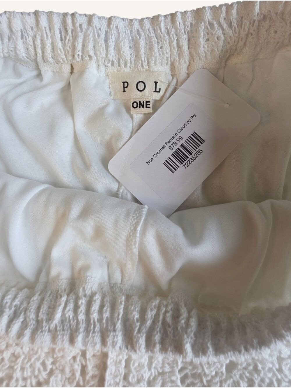 POL Noa Crochet Pants Cloud White Wide Leg Boho Resort Cover Up OS NWT - Picture 8 of 11